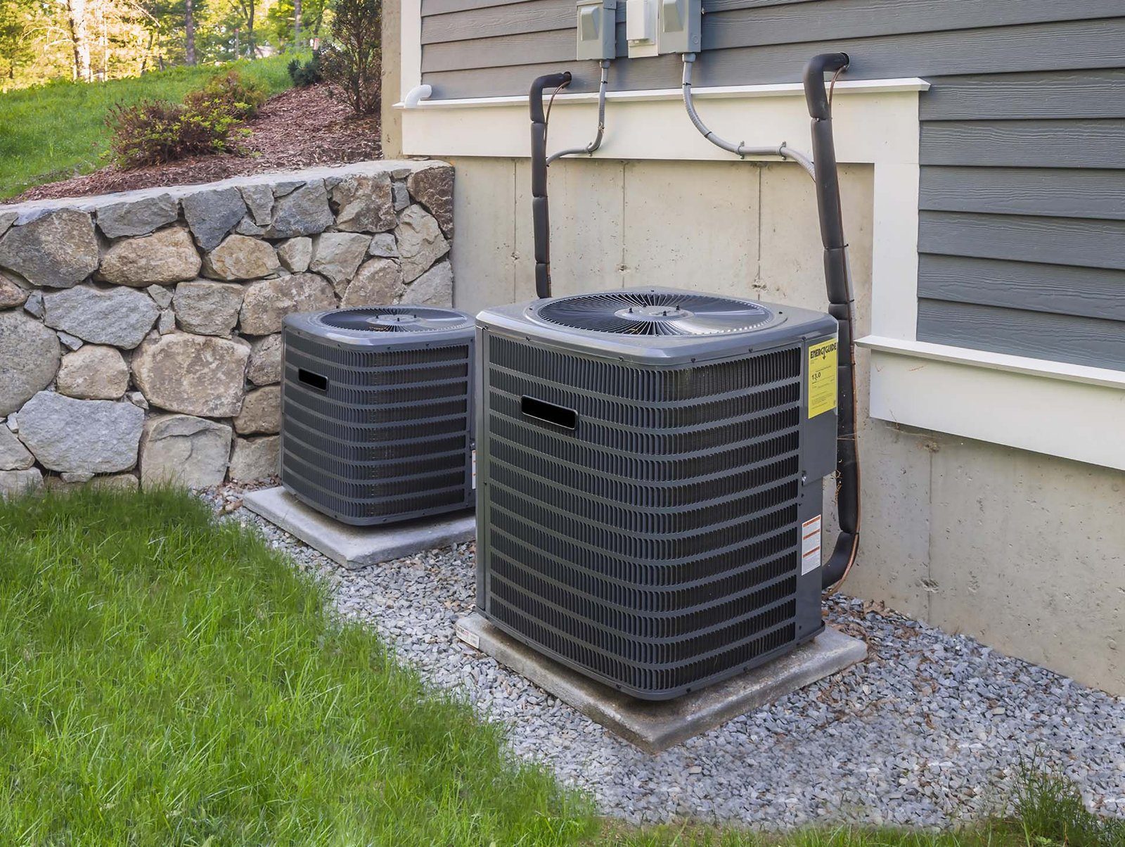 Inspecting an outdoor HVAC unit